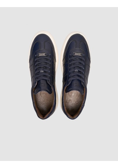 Cabani %100 Deri Bağıcıklı Lacivert Erkek Sneaker Lacivert