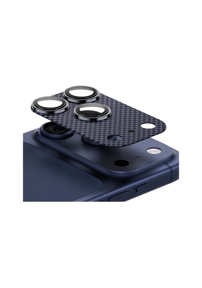 Apple Uyumlu   iPhone 17 Pro Benks Armorwarrior Aurora Serisi Kevlar Kamera Lens Koruyucu Mavi