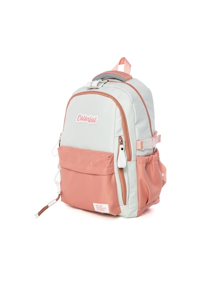 Colorful Urban Sırt Çantası Pudra Pembe - Laptop Bölmeli Okul Çantası İlkokul - Ortaokul - Lise Pudra Pembe