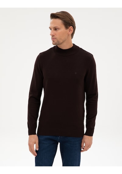 Pierre Cardin Koyu Kahverengi Slim Fit Yarım Balıkçı Yaka Basic Triko Kazak 50315457-vr084 Pierre Cardin Koyu Kahverengi Slim Fit Yarım Balıkçı Yaka Basic Triko Kazak 50315457-vr084
