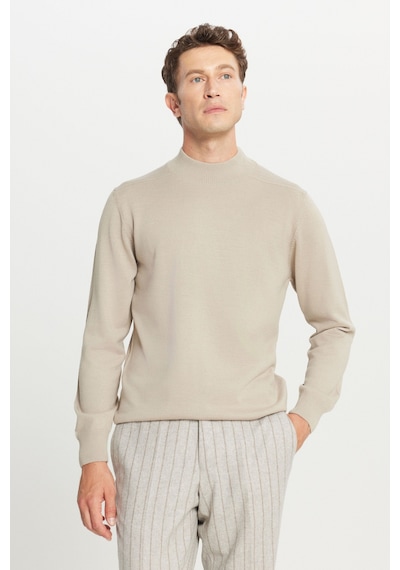 AC&Co / Altınyıldız Classics Erkek Bej Yünlü Standart Fit Normal Kesim Yarım Balıkçı Yaka Basic Triko Kazak Bej AC&Co / Altınyıldız Classics Erkek Bej Yünlü Standart Fit Normal Kesim Yarım Balıkçı Yaka Basic Triko Kazak Bej