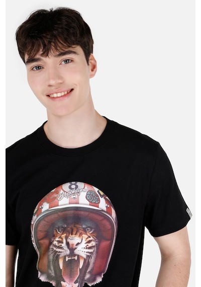 Colin's Colins Normal Kesim Bisiklet Yaka Aslan Baskılı Siyah Erkek Kısa Kol Tişört Cl1064852 Q1.v1 Blk Siyah