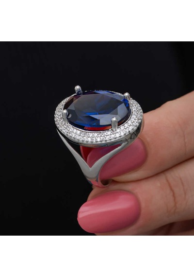 Casera's Gümüş Safir Taşlı Kadın Yüzük Csr2185505 Gümüş