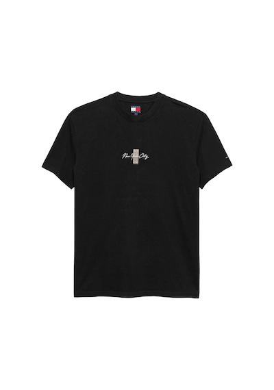 Tommy Hilfiger Tjm Erkek Regular Sign Block Ss Siyah T-shirt-13191 Siyah