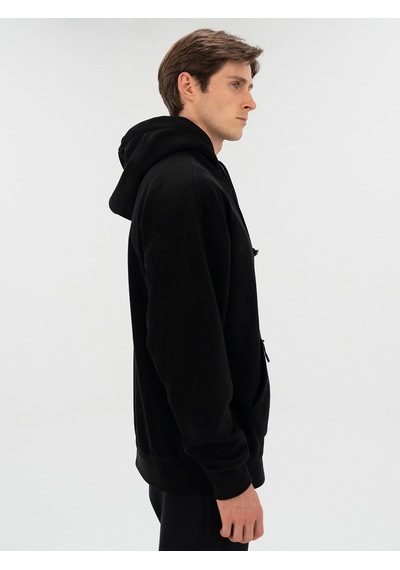 Everlast Winter Essentials Siyah Erkek Kapüşonlu Polar Hoodie Siyah
