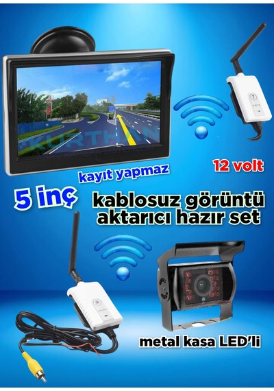5 Monitör Kablosuz Görüntü Aktarıcı Bus Kamera Seti