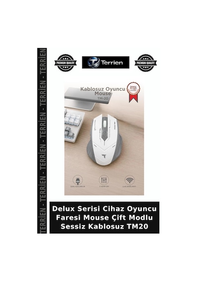 Delux Serisi Cihaz Oyuncu Faresi Mouse Çift Modlu Sessiz Kablosuz Tm20