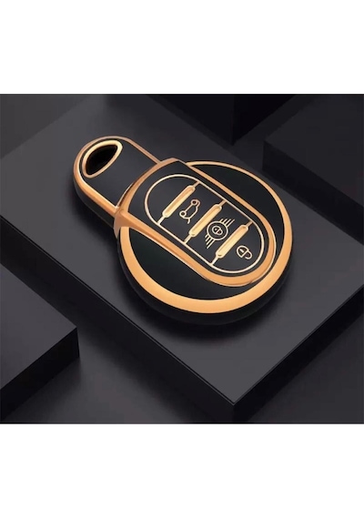 Gma Keys Lüx Mini Cooper Countryman Nano Anahtar Kılıfı Siyah Gold Altın Renk 1.ci Kalite
