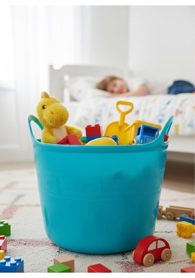 Turkuaz, Esnek Plastik Kova 20 Litre, Temizli Kovası, Esneyebilen Oyuncak Ve Çamaşır Sepeti Turkuaz
