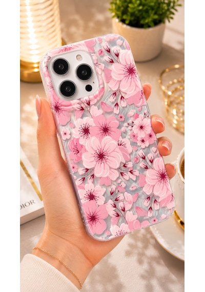 İphone 16 Pro Uyumlu - Aurora Parlak Tüy Desenli Gümüş Koruyucu Silikon Telefon Kılıfı Turuncu