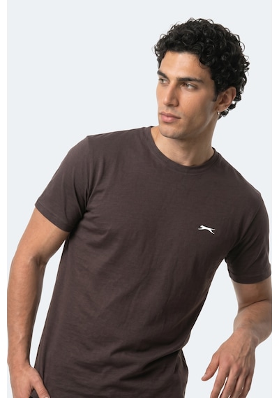 Slazenger Rosalva T Erkek Pamuklu Koyu Kahve Tişört Kahverengi