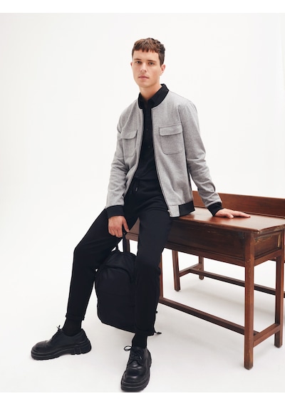 Colin's Colins Regular Fit Bomber Gri Erkek Ceket Cl1065132 Gri Melanj