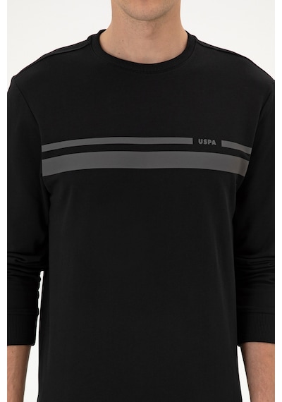 U.S. Polo Assn. Erkek Regular Fit Bisiklet Yaka Siyah İnce Sweatshirt 50313801-VR046