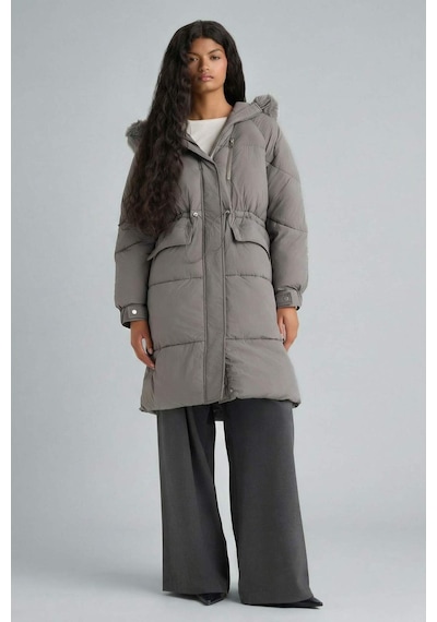 Defacto Su Geçirmez Regular Fit Kapüşonlu Fermuarlı Parka F2965ax25wngr490 Gri-gr490