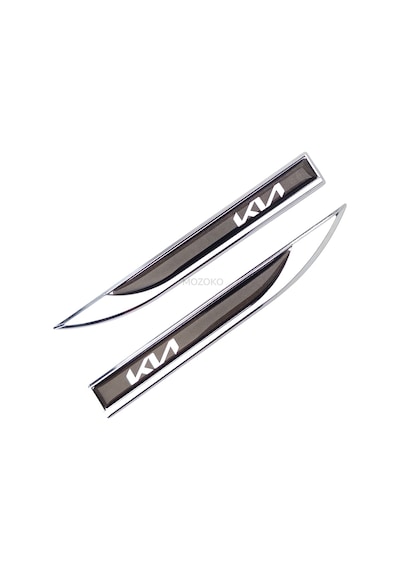 Kendinden Yapışkanlı Kia Uyumlu 3d Metal Krom Çamurluk Üstü Yan Amblem Seti 2 Adet Dekoratif Araç Çamurluk Süsü