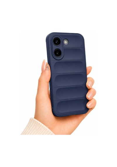 Xiaomi Poco X8 Pro Uyumlu Kılıf Esnek Tpu Oyuklu Arka Yüzey Tasarımlı Silikon Kapak Lacivert