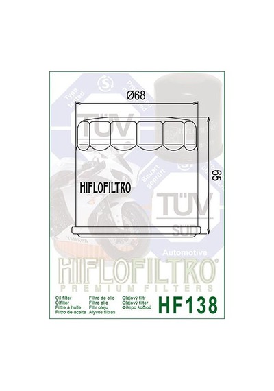 Hiflo Hf138 2004-2024 Suzuki V-strom Dl650 Uyumlu Yağ Filtresi
