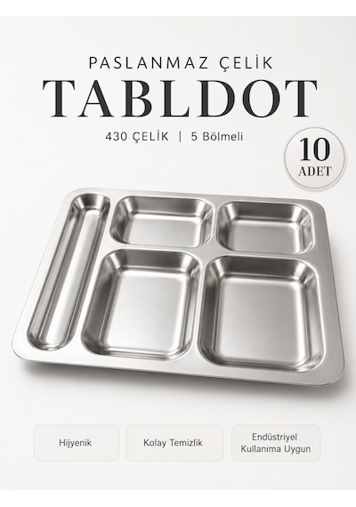 430 Çelik 5 Gözlü Tabldot Tabak Paslanmaz Çelik Self Servis Fabrika Okul Ev Hastane Kırılmaz Metal Servis Tabağı 10 Adet Diğer 430 Çelik 5 Gözlü Tabldot Tabak Paslanmaz Çelik Self Servis Fabrika Okul Ev Hastane Kırılmaz Metal Servis Tabağı 10 Adet Diğer