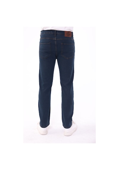 Blayn Jeans Erkek Tint Efekt Diz İzi Yapmayan Pamuklu Esnek Denim Jean Kot Pantolon Regular Kalıp Petrol Mavisi
