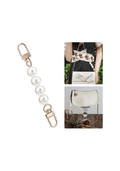 Bag Strap 2 Adet İncili Çanta Askı Uzatıcı - 10-11cm Asma Kilit Beyaz
