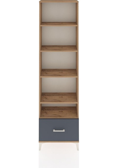 Arges Dolap 5 Raflı Tek Çekmeceli 60x30x221 Çam-antrasit Çam