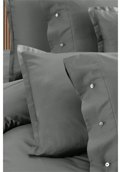 Sarev Monochrome Gray %100 Pamuk Saten King Size Nevresim Takımı Gri