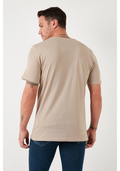 Buratti % 100 Pamuk Bisiklet Yaka Regular Fit Erkek T Shirt 5902757 Vizon
