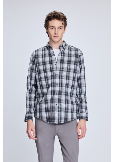 Hatemoğlu Gri Slim Fit Kareli Düğmeli Yaka Uzun Kollu Pamuklu Gömlek 19151010014a 140 1964071 Gri Hatemoğlu Gri Slim Fit Kareli Düğmeli Yaka Uzun Kollu Pamuklu Gömlek 19151010014a 140 1964071 Gri