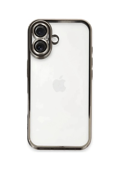 Apple Uyumlu iPhone 16 Plus Kılıf Razer Lensli Silikon - Titanyum Gri -