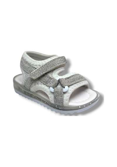 Arzen Bebe 224-26 Simli Cırtlı Anatomik Kız Bebek Sandalet 19-21 Gümüş
