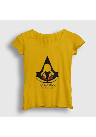 Presmono Kadın Robe Assassin's Creed T-shirt Sarı