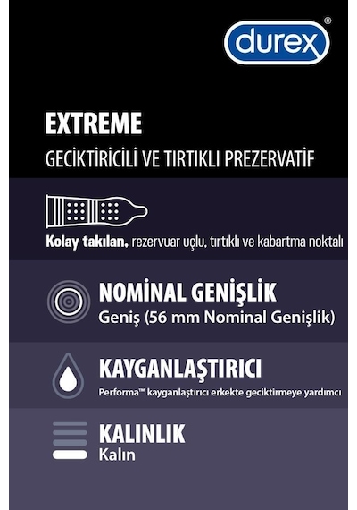 Durex Extreme  Prezervatif 2 x 20'li + Extreme Jel 50 ML