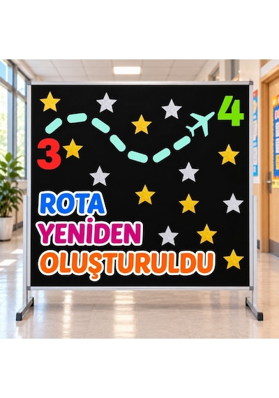 Rota Yeniden Oluştuldu 3-4 Okul Panosu Hazır Kesim Figür Seti Tüm Yaşlar