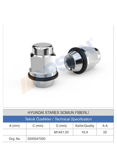 20 Adet Hyundai Starex Somun Fiberli
