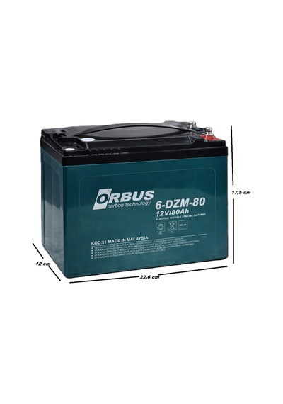 Orbus 12 V 80 Ah Amper Elektrikli Bisiklet Aküsü