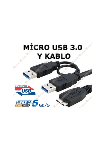 Micro Usb 3.0 Hdd Y Kablo - Usb 3.0 Hard Disk Kablosu
