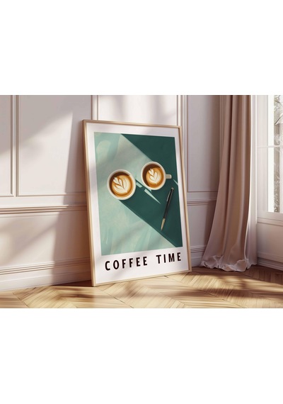 Kahve Zamanı Posteri Baskısı Retro Kafe Duvar Sanatı Latte Sanatı Mutfak Dekorasyonu Minimalist Kahve Barı Sanat Eseri Çerçevesiz Orta Çağ Tarzı