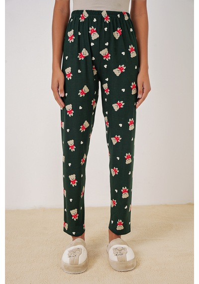 Bigdart 4323 Desenli Pijama Altı - A. Zümrüt Yeşili