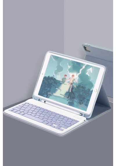 Muratech Newface iPad Uyumlu  Air 11 2024 Kılıf Kc01 Smart Klavyeli Tablet Kılıfı - Lacivert
