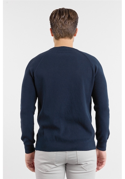 İmza Lacivert Bisiklet Yaka Uzun Kol Cepsiz Standart Fit Kazak Pamuk Triko 1012260150 2XL