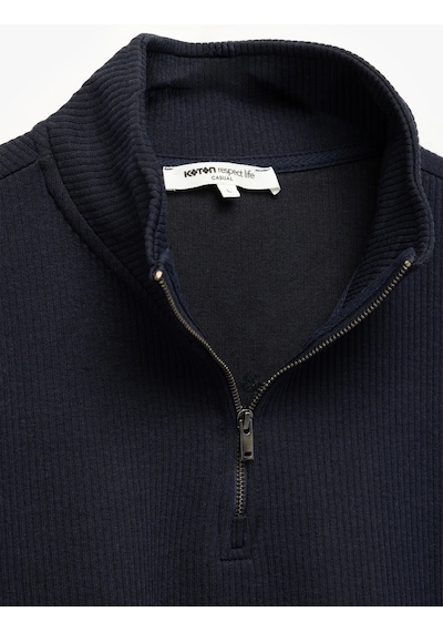 Koton Dokulu Uzun Kollu Yarım Fermuarlı Sweatshirt Lacivert 6wam70022mk Lacivert Koton Dokulu Uzun Kollu Yarım Fermuarlı Sweatshirt Lacivert 6wam70022mk Lacivert
