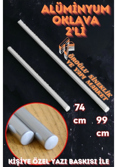 2'li Masterchef Alüminyum Paslanmaz 100-75 Cm Metal Oklava Seti