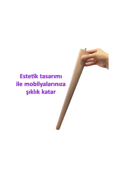 Ahşap Ayak 50 Cm Masa Zigon Sehpa Tv Ünitesi Puf Tabure Ayağı Ayakları Konik M8 Civatalı Ahşap