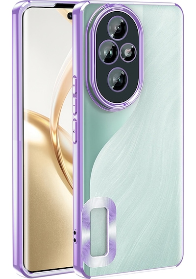 Honor 200 Uyumlu Kılıf Kamera Korumalı Logo Gösteren Zore Omega Kapak -115584 Mavi
