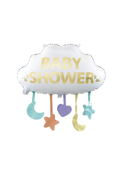 Folyo Balon Bulut 62,5 65,5 Baby Shower Bebek Partisipartileri Folyo Balon Şekilli Sarkaçlı Çok Renkli