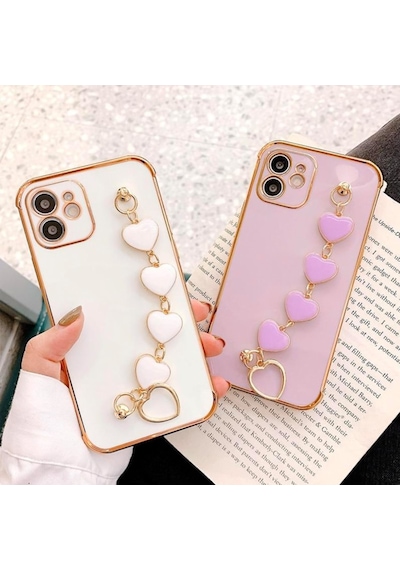 Ally Apple Uyumlu iPhone 11 6.1Inç Kilif Kalp Bileklik Tutuculu Lüx Silikon A 316303288 - Renk / Mor