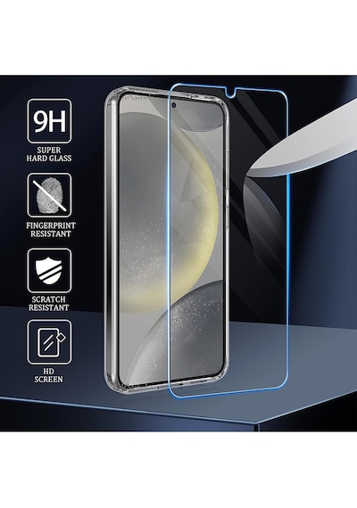 Samsamsung Galaxy Uyumlu S24 Kılıf Darbe Koruma Silikon + Ekran Cam Set
