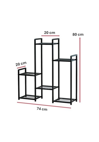 Ayrex Dekoratif Metal 6 Raflı Saksılık Katlı Dikey Saksı Standı Çiçeklik Bahçe Ve Balkon Dekoru Garden Diğer