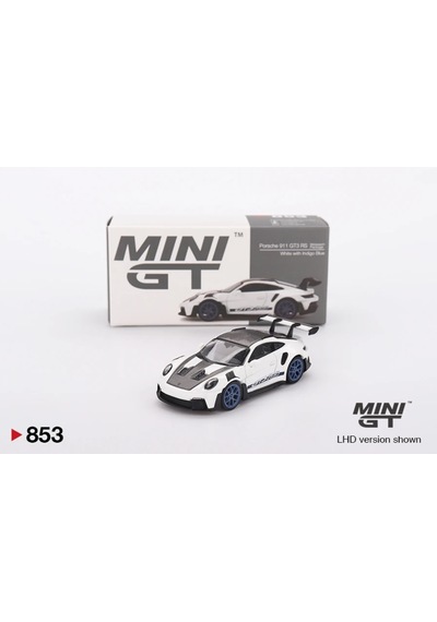 Mini Gt Porsche 911 992 Gt3 Rs Weissach Package White With Indigo Blue 853 1/64