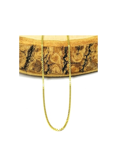 Omar Silver Unisex Küp 1 Mm Gümüş Kolye Gold Altın Kaplama Zincir
